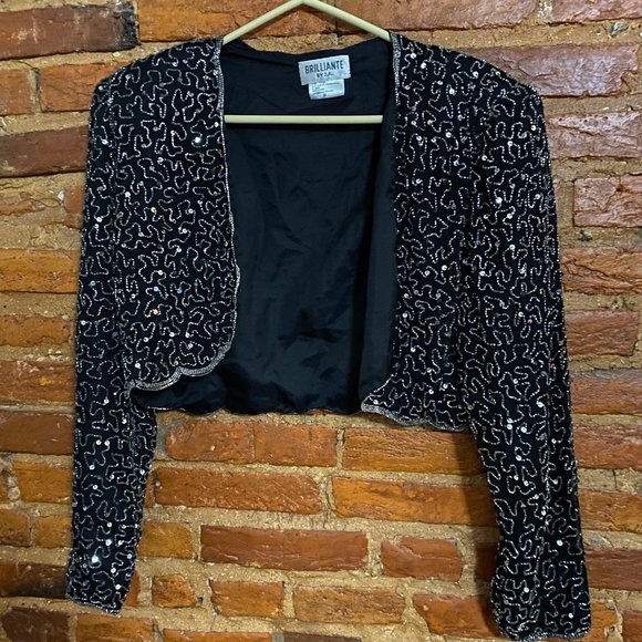 Silk Beaded Sequin Jacket MEDIUM Brilliante by JA - Picture 1 of 5
